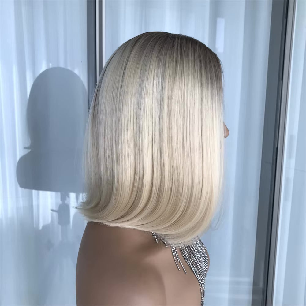 Rooted Blonde Bob